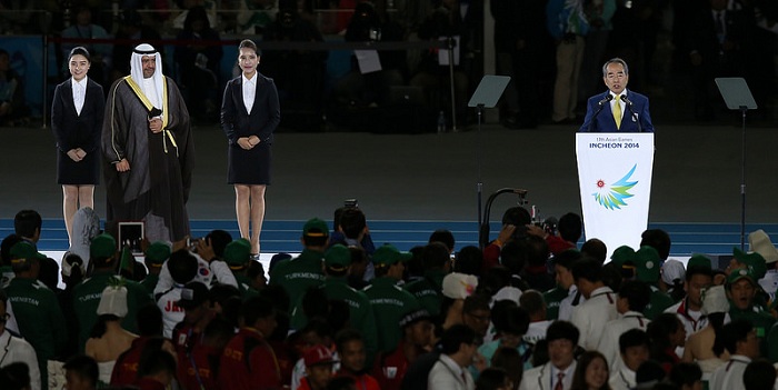 김영수 인천아시안게임 조직위원장이 축사에서 