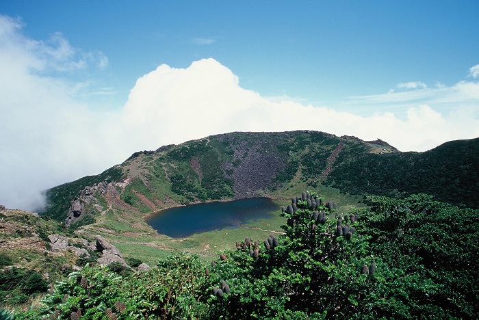 계절별 한라산 정상의 백록담 분화구 모습