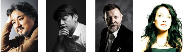 '방황하는 네덜란드인'에서 달란트 역을 맡은 베이스 연광철과 김일훈, 홀랜더 역의 바리톤 유카 라질라이넨, 젠타 역의 마누엘라 울(왼쪽부터).