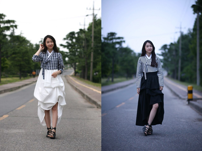 생활한복 브랜드 '리슬'을 입은 모습 (사진: 손짱디자인한복)