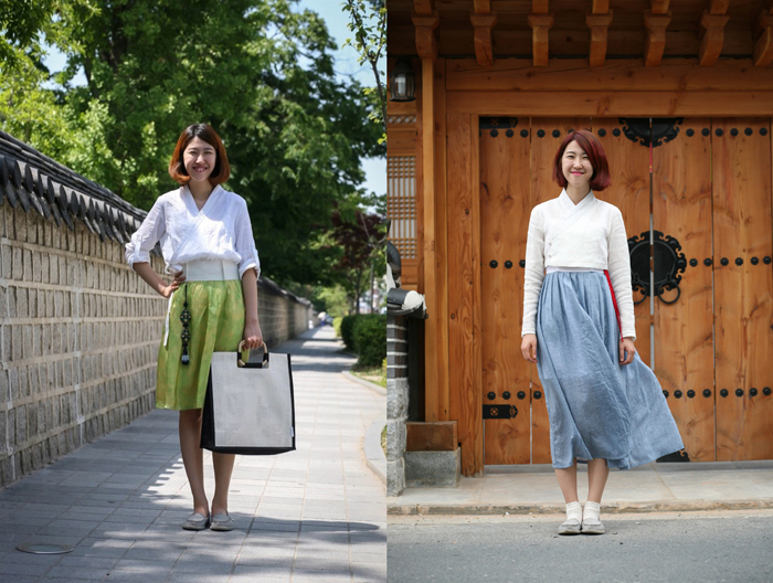 생활한복 브랜드 '리슬'을 입은 모습 (사진: 손짱디자인한복)