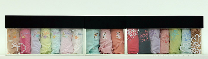 서울 용산구의 남영비비안 본사 직영매장. 형형색색 다양한 남녀 속옷 제품이 진열되어 있다.