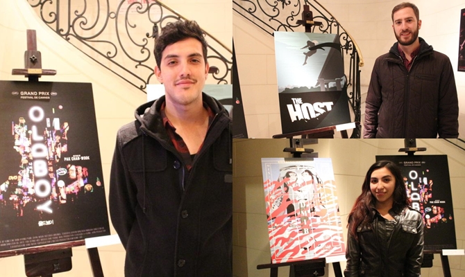 ‘내가 그린 한국영화 포스터’ 수상자들이 작품 옆에서 기념사진을 찍었다.