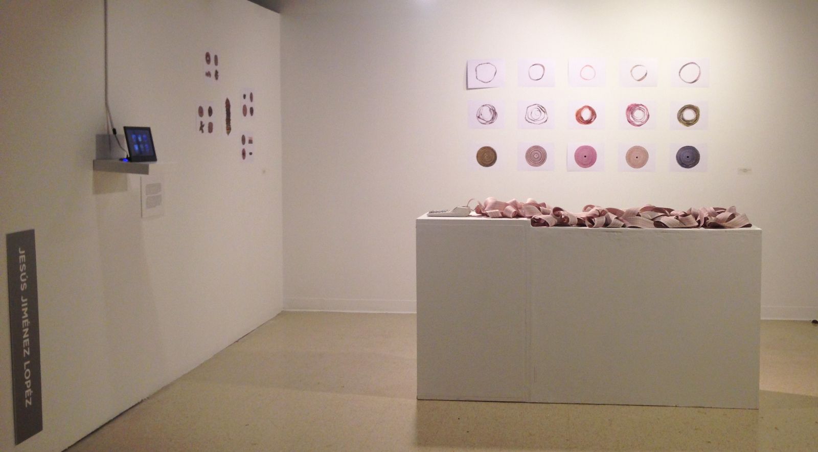 전시장 좌측 안쪽에 허수스 로페즈의 설치작품을 볼 수 있는 공간이다. 멕시코에서 9일 동안 납치되었던 경험을 화폐, 숫자, 계산기, 영상을 통해 표현하고 있다.  