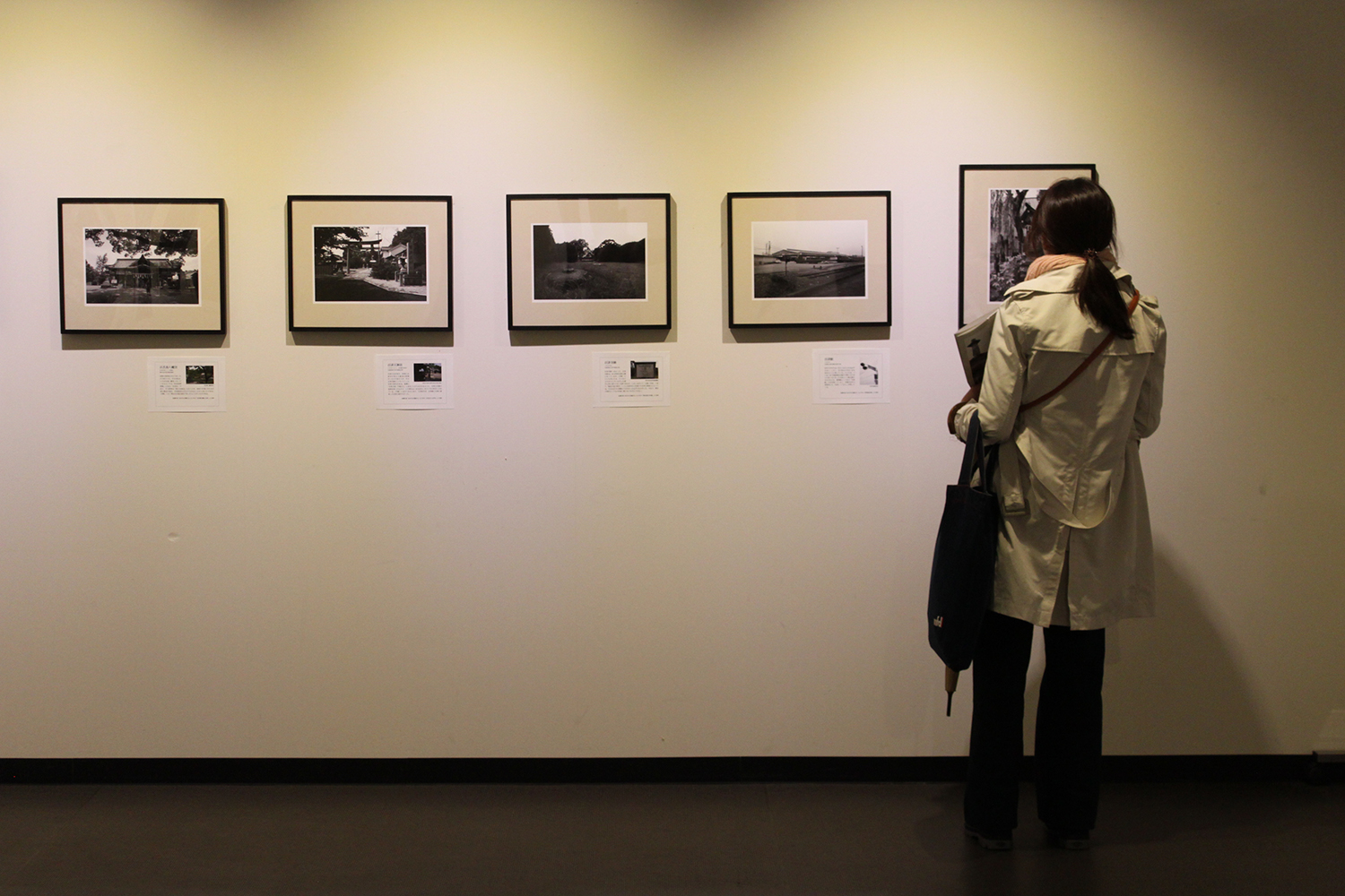 일본 시민들이 주오사카 한국문화원에서 열린 후지모토 다쿠미 사진전 ‘일본 속 한국도래문화 ~백제마을~’을 관람하고 있다.