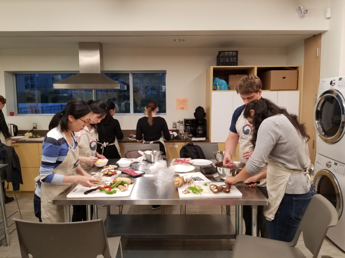 ▲한식 레시피 교육 후 실습 시간