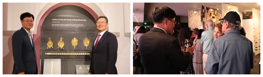 ▲ 이해돈 문화원장, 김낙중 충남역사문화연구원장 / 전시 개막식