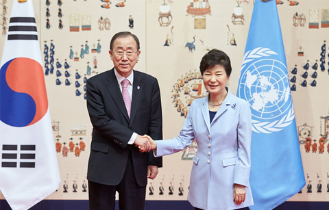 박 대통령-반 총장, 한반도 안보, 유엔 협력방안 논의