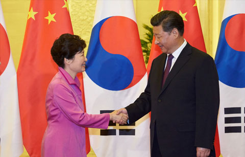 한중 정상, ‘한반도 통일, 평화에 기여’ 