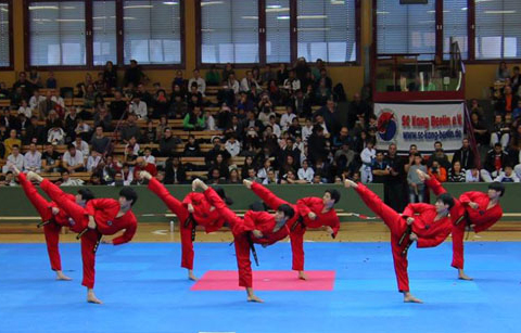 베를린에서 울려 퍼진 태권도 기합 소리