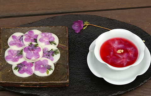 진달래화전과 화채 사진