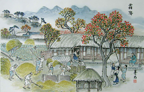 한국화-첫 서리가 내리는 상강