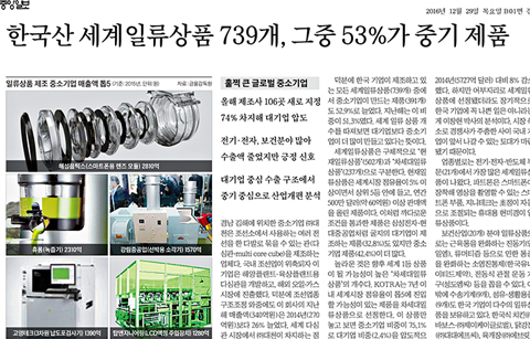 93개 한국 제품, ‘2016년 세계일류상품’으로 선정