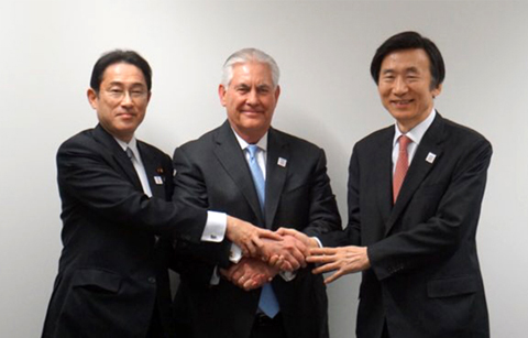 한•미•일 외교장관 공동성명 “북 미사일 발사 강력 규탄”