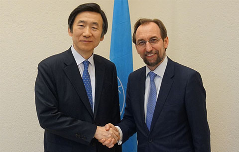 윤 외교, 자이드 유엔 인권최고대표와 면담