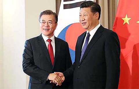 한•중 정상, 수교 25주년 축전 교환