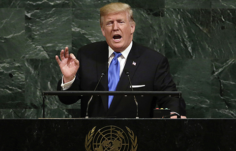 청와대, 트럼프 대통령 기조연설에 공감 