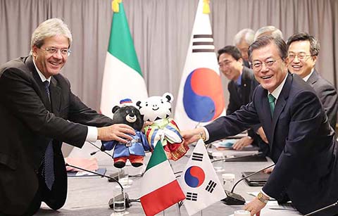 한·이탈리아 정상, ‘무역 및 대북 협력’ 재확인