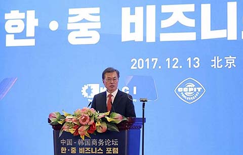 문 대통령, 한·중 비즈니스포럼 참석