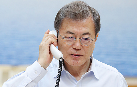 한·프랑스 정상, ‘평화 올림픽 성공 기원’