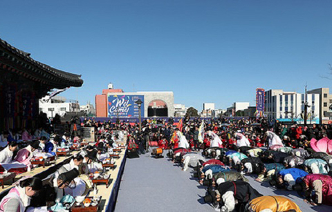 함동 새배 행사에 '외신 시선 집중'