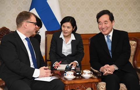 이낙연 총리, 핀란드 총리 접견
