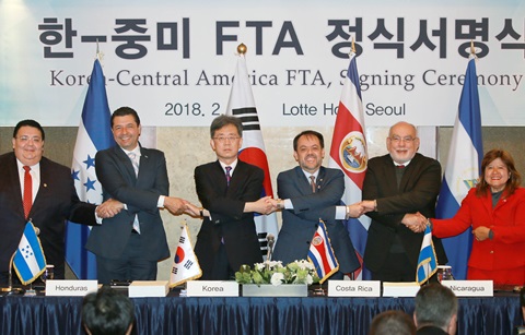 한국, 중미 5개국과 아시아 첫 ‘FTA’ 체결