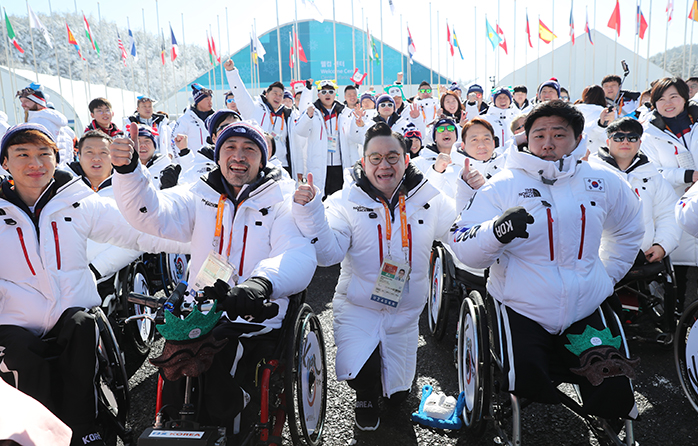 한국 대표선수단, 평창 패럴림픽 선수촌 입촌 