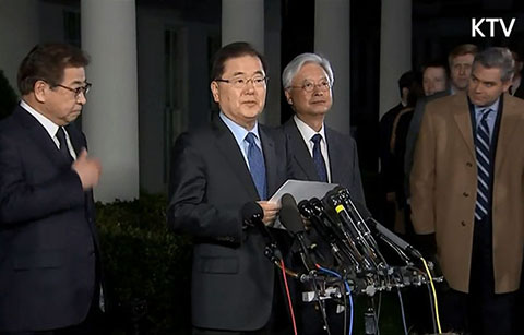 정의용 안보실장, “트럼프 대통령, 5월까지 북한과 대화 희망”