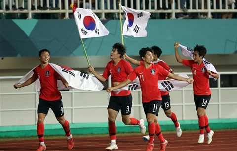 [아시안게임 하이라이트 Day 15] 축구·야구, 한·일전서 금빛 축포