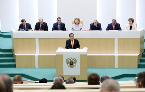 문 의장, 러시아 상원에서 한-러 협력 강조