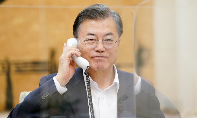 문 대통령, 이틀 간 4개국 정상과 전화 통화···“WTO 개혁 이끌 최적임자는 유명희 본부장”