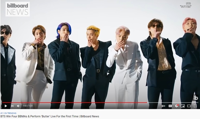 BTS, 빌보드 뮤직 어워즈 4관왕···5년 연속 수상