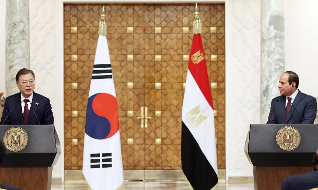 문 대통령 "한·이집트 무역협정 체결 위한 의미 있는 진전 시작"