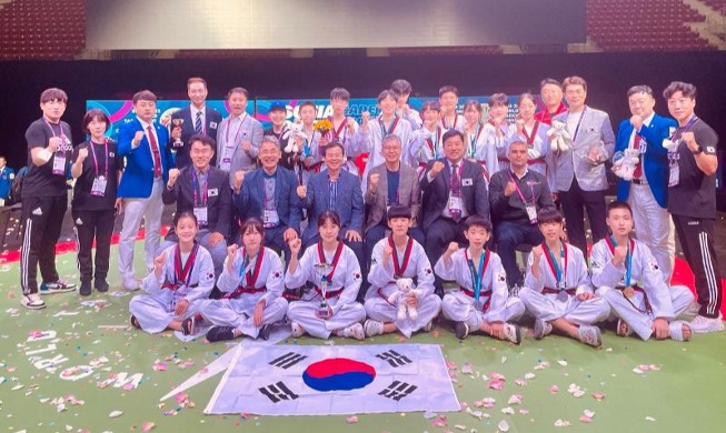 한국 태권도, 세계유소년선수권 역대 최고성적···7년 만에 남자부 정상 탈환