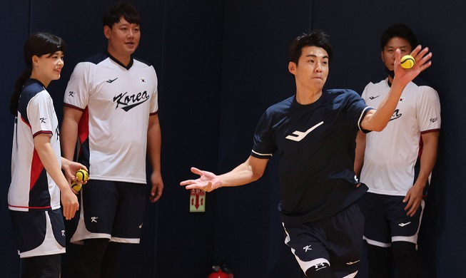 [사진으로 보는 한국] 아시안컵 출전 앞두고 훈련하는 베이스볼5 대표팀