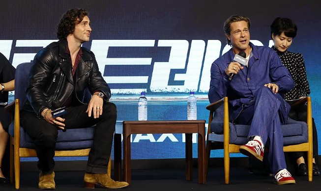 [사진으로 보는 한국] 한국 찾은 브래드 피트와 테일러 존슨