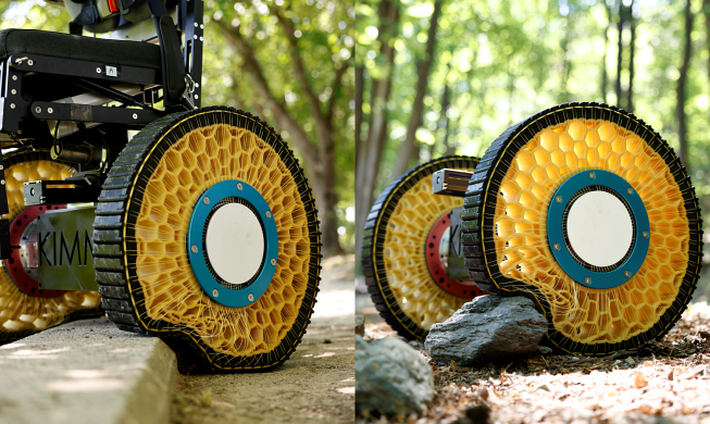 한국기계연구원, '바위 넘고 계단 오르는 바퀴' 세계 최초 개발