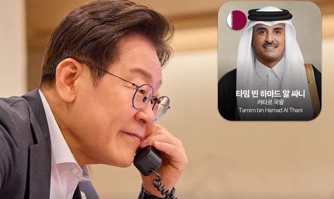 이 대통령, 카타르 국왕과 통화···