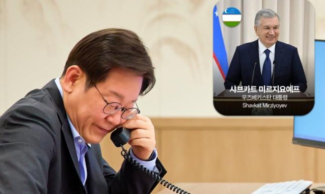 이 대통령, 독일·우즈벡 정상과 통화 ··· 