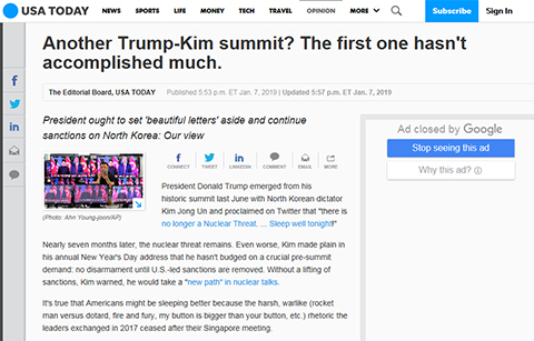 [국제언론 25시] 북미 70년 적대, 끝내는 데 7개월?