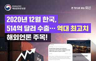 한 장으로 보는 외신 2020년 12월 한국 수출 역대 최고치!